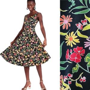 Kate Spade Grace Midi Dress in Rooftop Garden Floral Fit and Flare Size 2